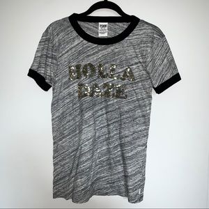 PINK “Holla Daze” sequin t-shirt Brand New
